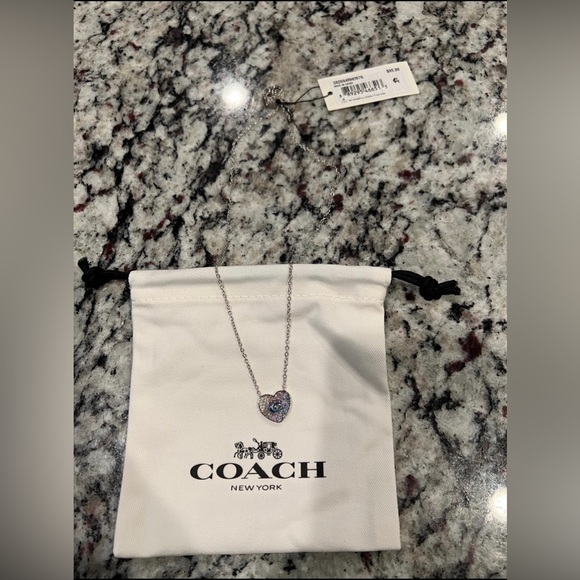 Coach C Pave Heart Pendant Necklace - Picture 5 of 5